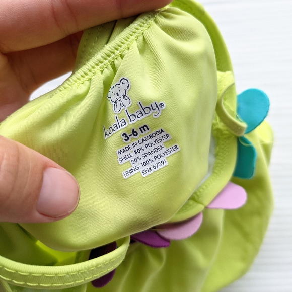 KOALA BABY neon green swimsuit 3-6 months - Picture 3 of 5